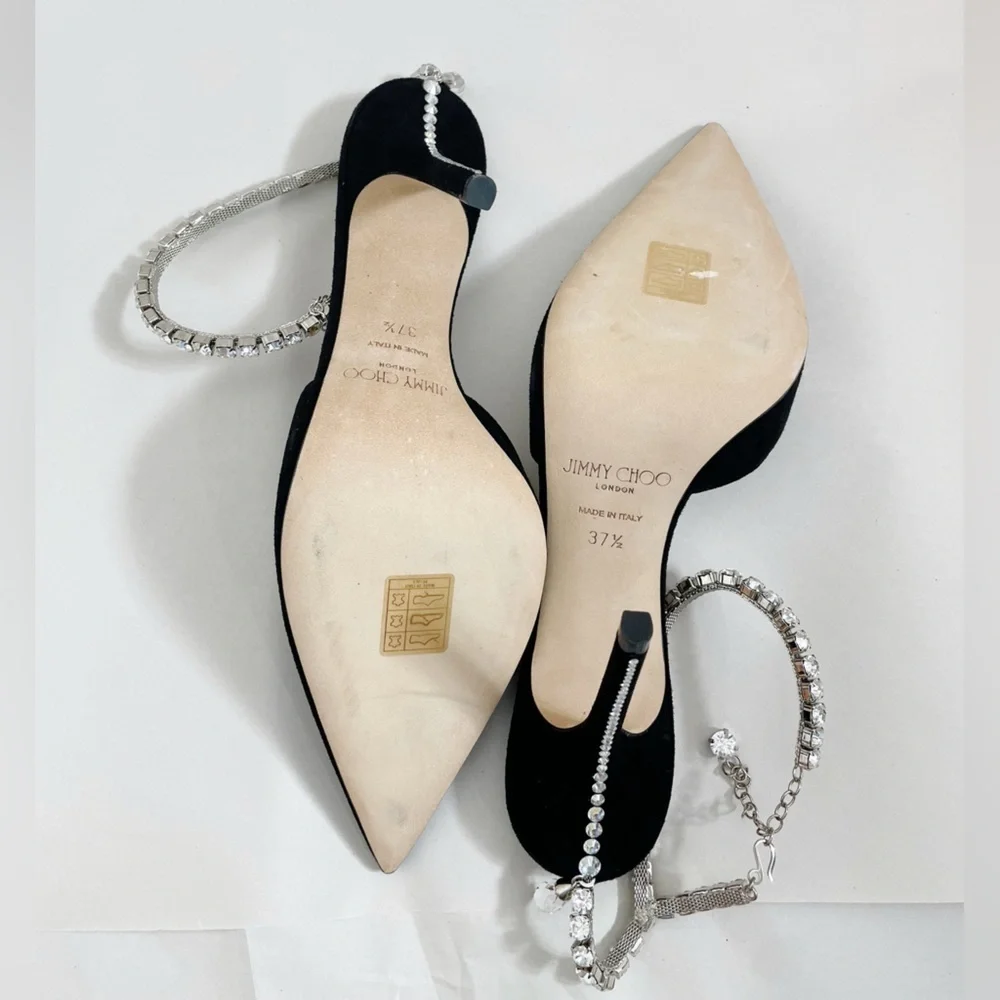 Jimmy Choo Saeda Suede Crystal Pump